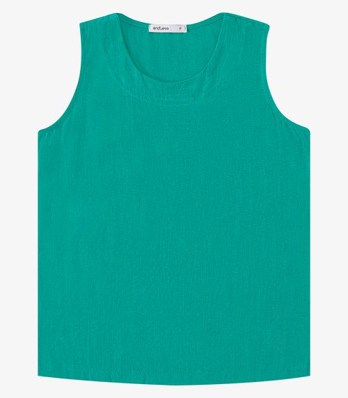 Regata Feminina Em Tecido Linho Endless Verde