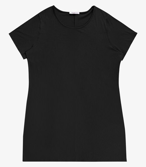 Vestido Feminino Curto Canelado Plus Size Secret Preto