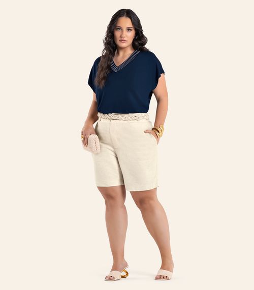 Blusa Feminina Manga Morcego Secret Glam Azul