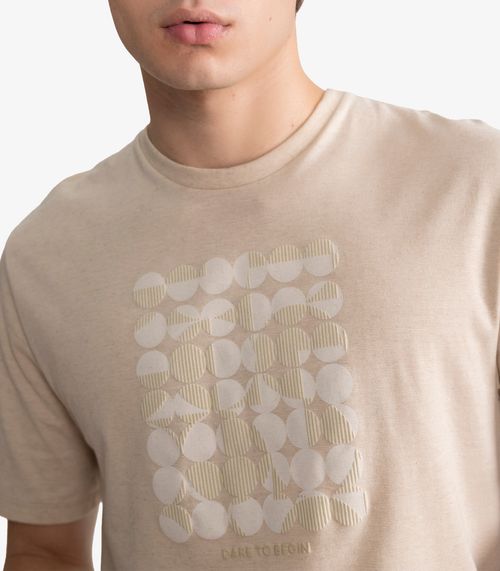 Camiseta Masculina Meia Malha Com Estampa Minty Off White