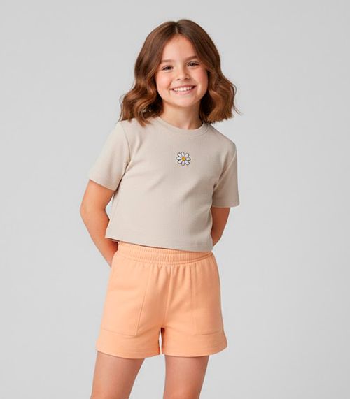 Conjunto Infantil Blusa e Shorts Trick Nick Bege