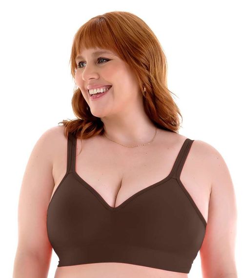 Sutiã Comfort Plus Size Sem Costura Zee Rucci Marrom