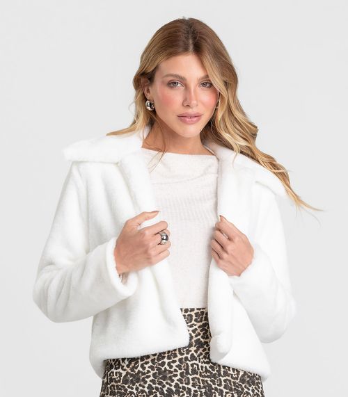 Casaco Feminino em Pelo Safira Dianna Bege