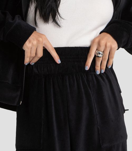 Calça Feminina Pantalona em Plush Dianna Preto