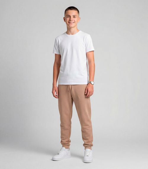 Calça Juvenil Piquet Com Bolsos Minty Marrom