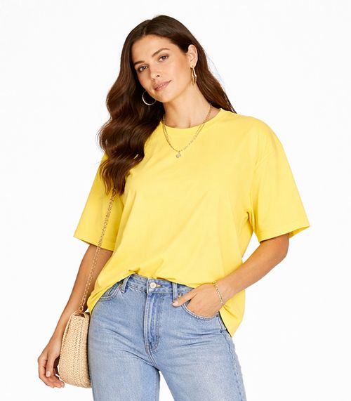 Blusa Feminina Com Mangas Amplas Infinita Cor Amarelo