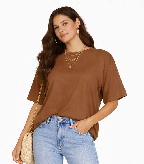 Blusa Feminina Com Mangas Amplas Infinita Cor Marrom