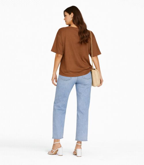 Blusa Feminina Com Mangas Amplas Infinita Cor Marrom