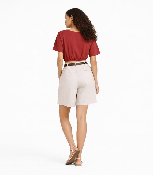 Blusa Feminina Elástico Na Cintura Infinita Cor Vermelho