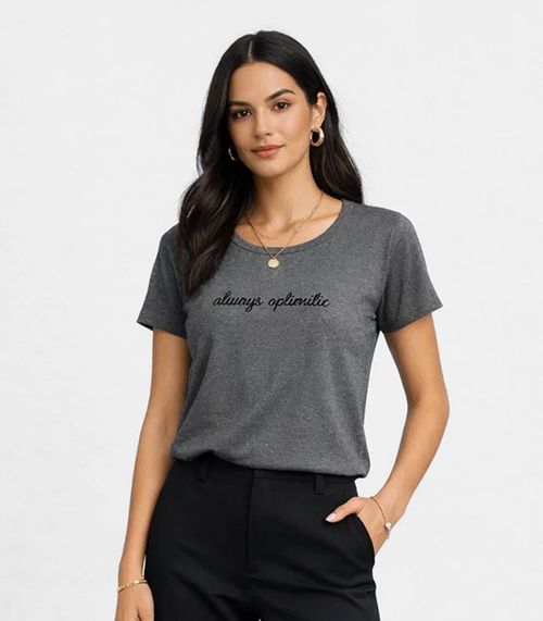 Blusa Feminina com Estampa Infinita Cor Cinza