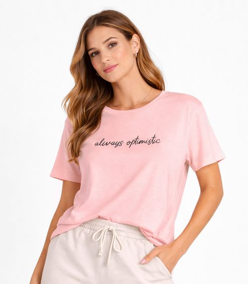 Blusa Feminina com Estampa Infinita Cor Rosa