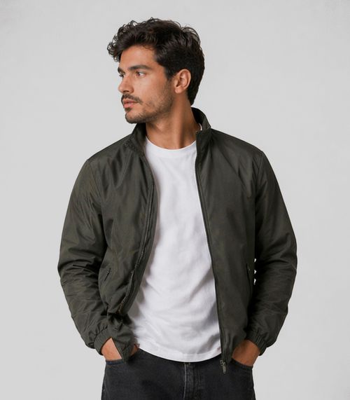 Jaqueta Masculina Forrada Em Nylon Sea Surf Verde