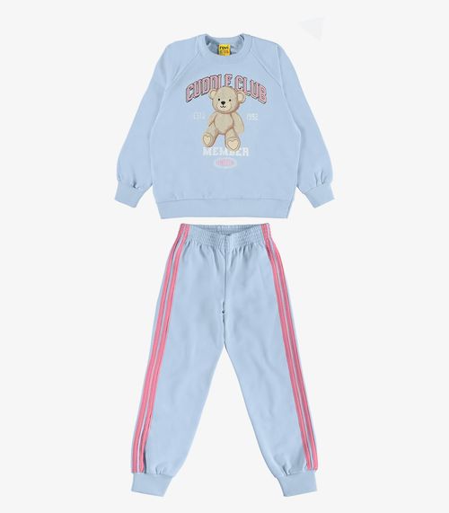 Conjunto Blusão com Legging Moletom Rovi Kids Azul