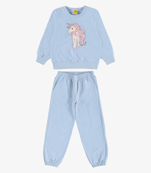 Conjunto Blusão com Calça Rovi Kids Moletom Azul