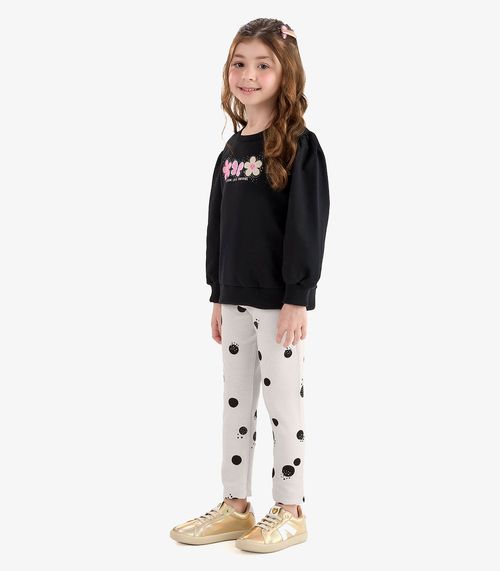 Conjunto Moletom Blusão Com Calça Rovi Kids Preto