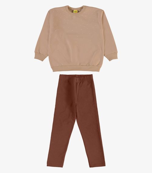 Conjunto Blusão com Legging Rovi Kids Marrom