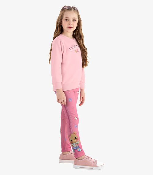 Conjunto de Moletom Com Legging E Blusão Rovi Kids Rosa