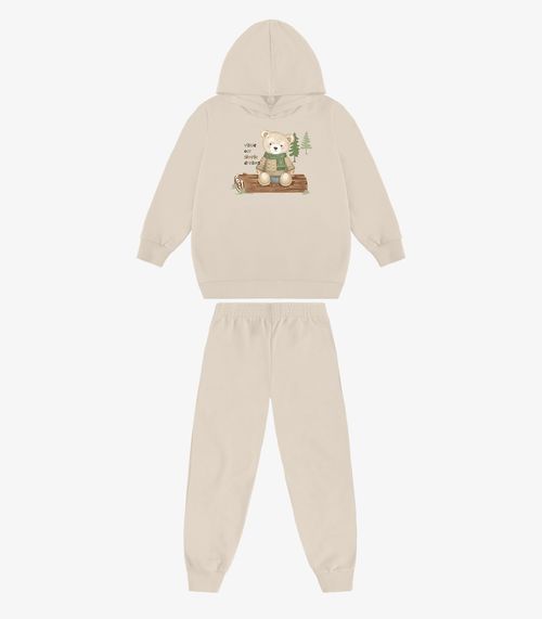 Conjunto Blusão Com Calça Menino Rovi Kids Bege