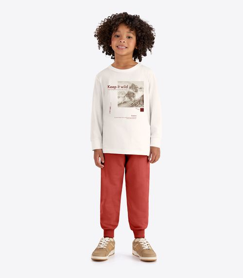 Conjunto Camiseta Com Calça Rovi Kids Bege