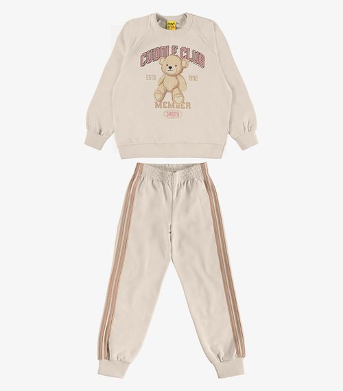 Conjunto Blusão com Legging Moletom Rovi Kids Bege