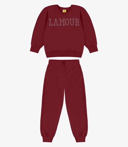 Blusão com Calça Moletom Rovi Kids Vermelho