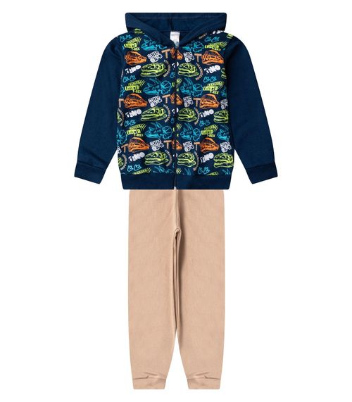 Conjunto Moletom Menino Jaqueta E Calça Select Azul