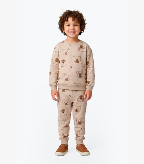 Conjunto Blusão Com Calça Menino Rovi Kids Bege