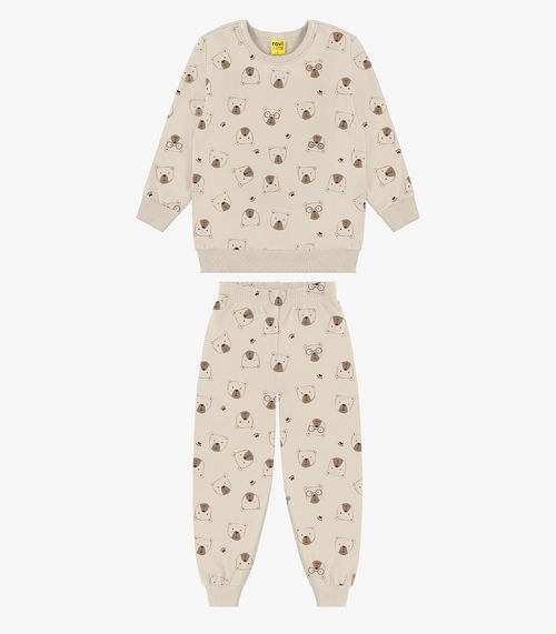 Conjunto Blusão Com Calça Menino Rovi Kids Bege