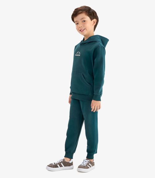 Conjunto Blusão de Capuz e Calça Moletom Rovi Kids Verde