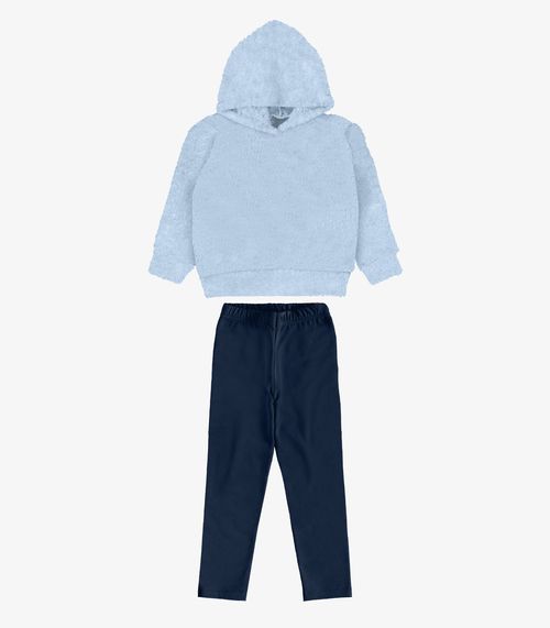Conjunto Blusão Com Legging Feminino Rovi Kids Azul