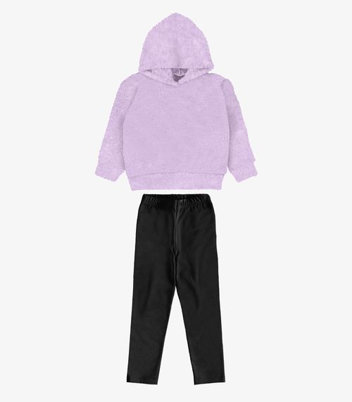 Conjunto Blusão Com Legging Feminino Rovi Kids Roxo