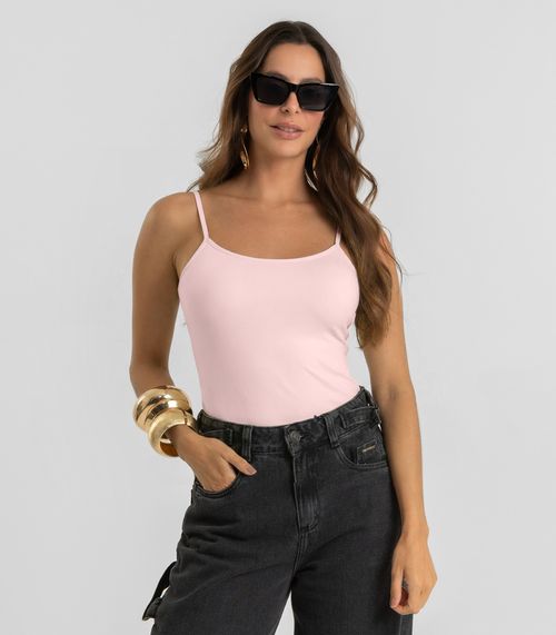 Blusa de Alça Feminina Em Poliamida Dianna Rosa