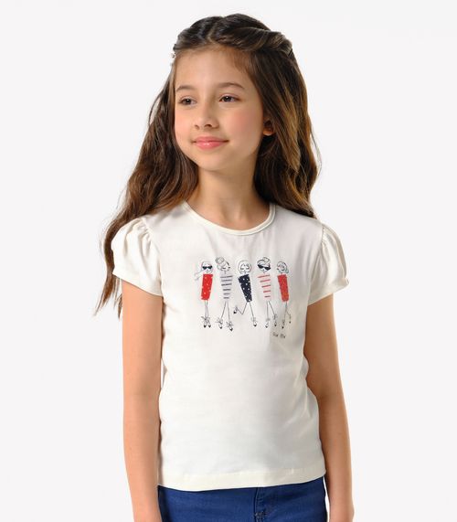 Conjunto Infantil Blusa Com Shorts Trick Nick Bege