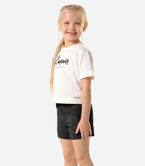 Conjunto Infantil Blusa Com Shorts Trick Nick Bege
