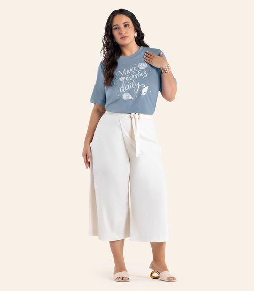 T- Shirt Feminina Com Estampa Secret Glam Azul