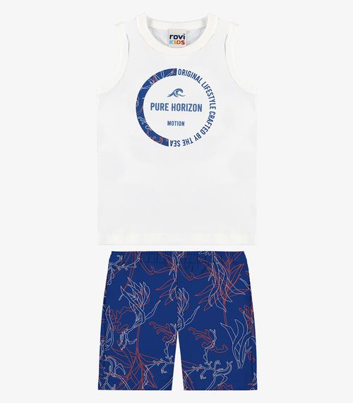 Conjunto Machão Com Bermuda Infantil Rovi Kids Branco