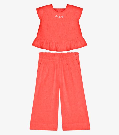 Conjunto Feminino Blusa Com Pantacourt Trick Nick Rosa