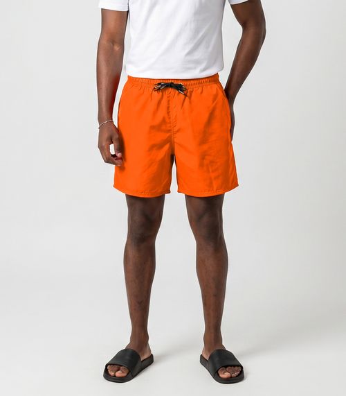 Bermuda Masculina Em Tactel Com Bolsos Filt Surf Laranja