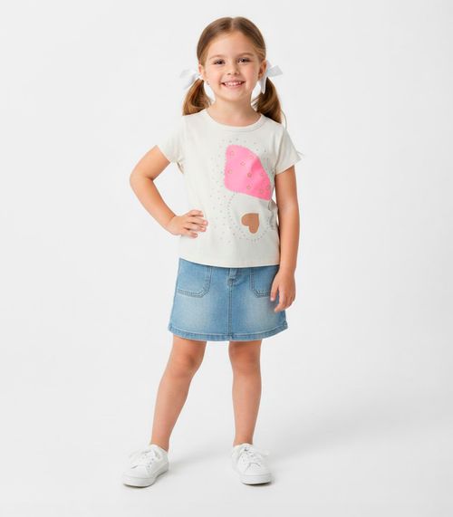Blusa Feminina Infantil Com Estampa Trick Nick Bege