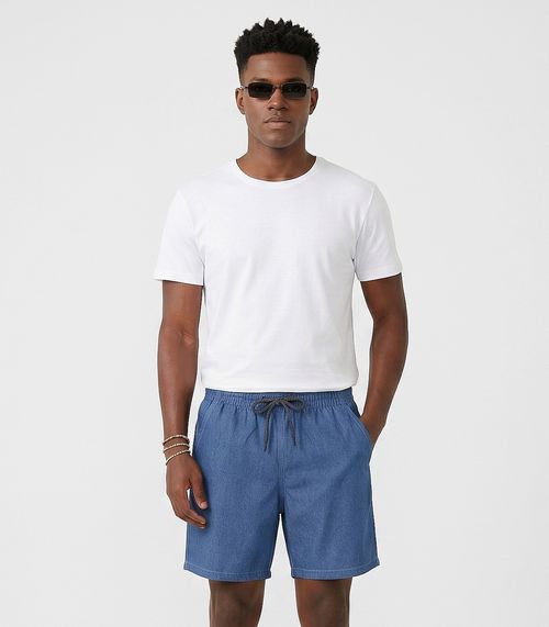 Bemuda Masculina Em Tactel Com Bolsos Filt Surf Azul