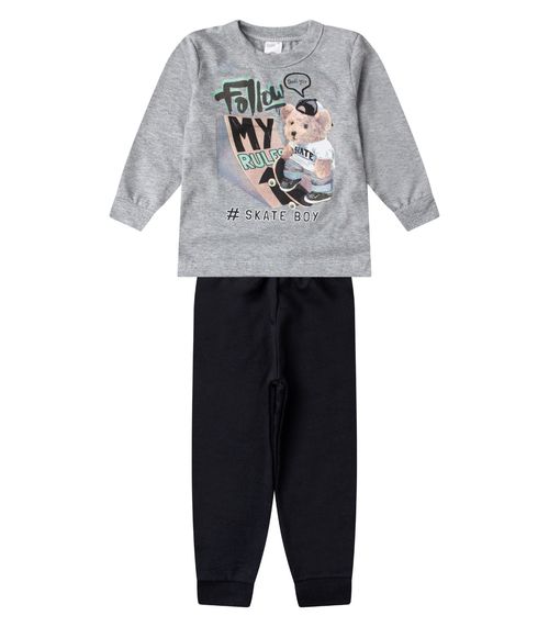 Conjunto Menino Blusa Longa E Calça Select Cinza