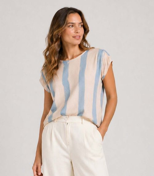 Blusa Feminina em Malha Visco Infinita Cor Azul