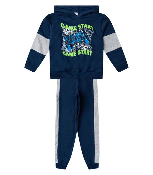 Conjunto Moletom Menino Blusão E Calça Select Azul