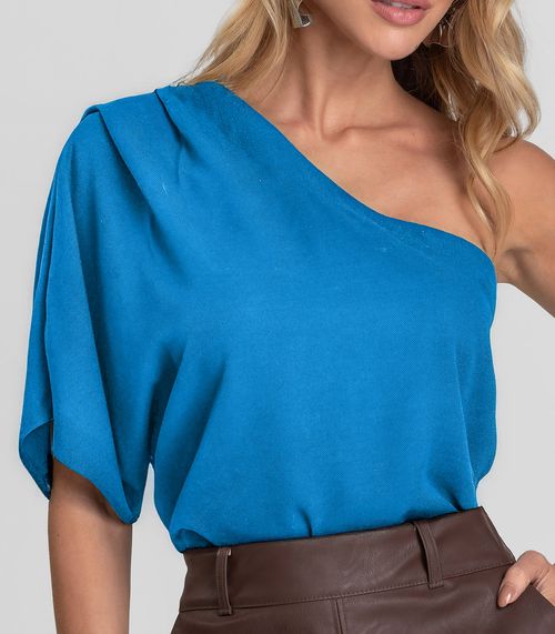 Blusa Feminina Manga 7/8 Dianna Azul