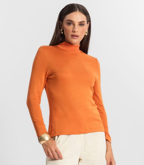 Blusa Manga Longa Vico Tricot Básica Endless Laranja