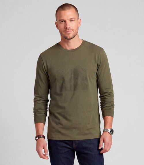 Camiseta Manga Longa Meia Malha Diametro Verde