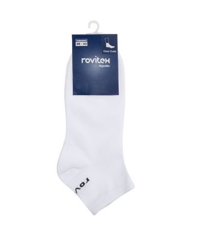 Kit 12 Pares Meias Masculinas Rovitex Algodão Cano Curto 39/43 Branco