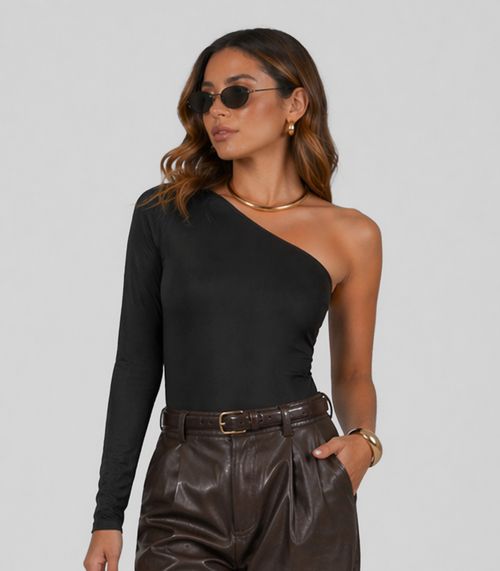 Body Feminino Nula Manga Longa Suplex Atendencia Preto