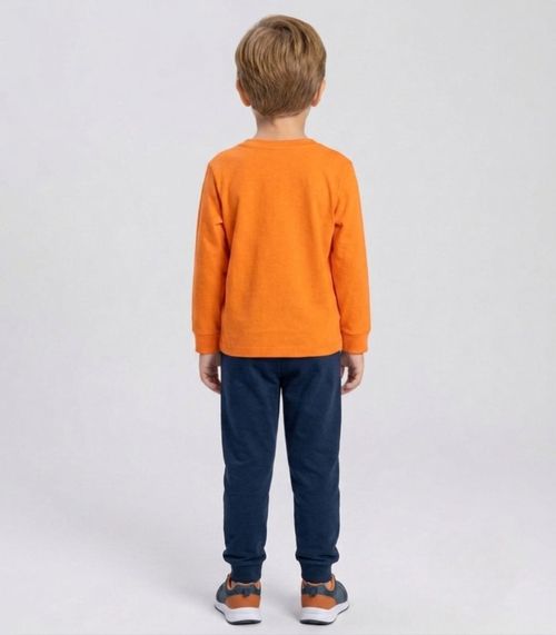 Conjunto Menino Blusa Longa E Calça Select Laranja