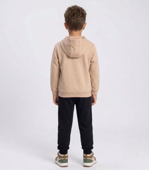 Conjunto Moletom Menino Jaqueta E Calça Select Bege